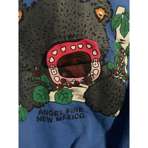 Vintage Angel Fire New Mexico Bear Sweatshirt Youth Size 6 Graphic Pullover 90s - Picture 2 of 10